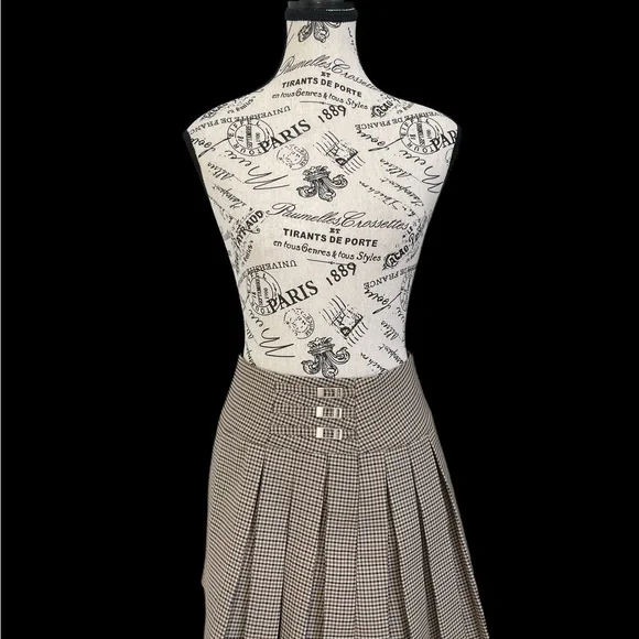 Meshki Brown Checkered Mini Skirt - Picture 2 of 6